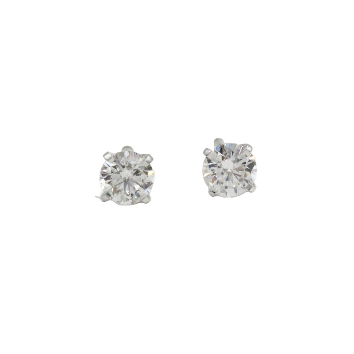 Boucles d'oreilles Puces MAUBOUSSIN "Mon premier pas d'amour" en or blanc et diamants - Castafiore