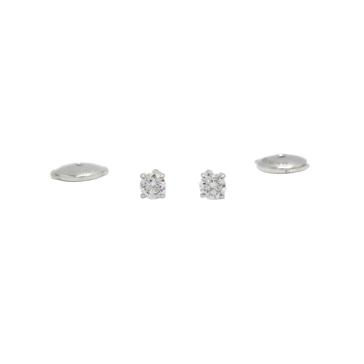 Boucles d'oreilles Puces MAUBOUSSIN "Mon premier pas d'amour" en or blanc et diamants - Castafiore