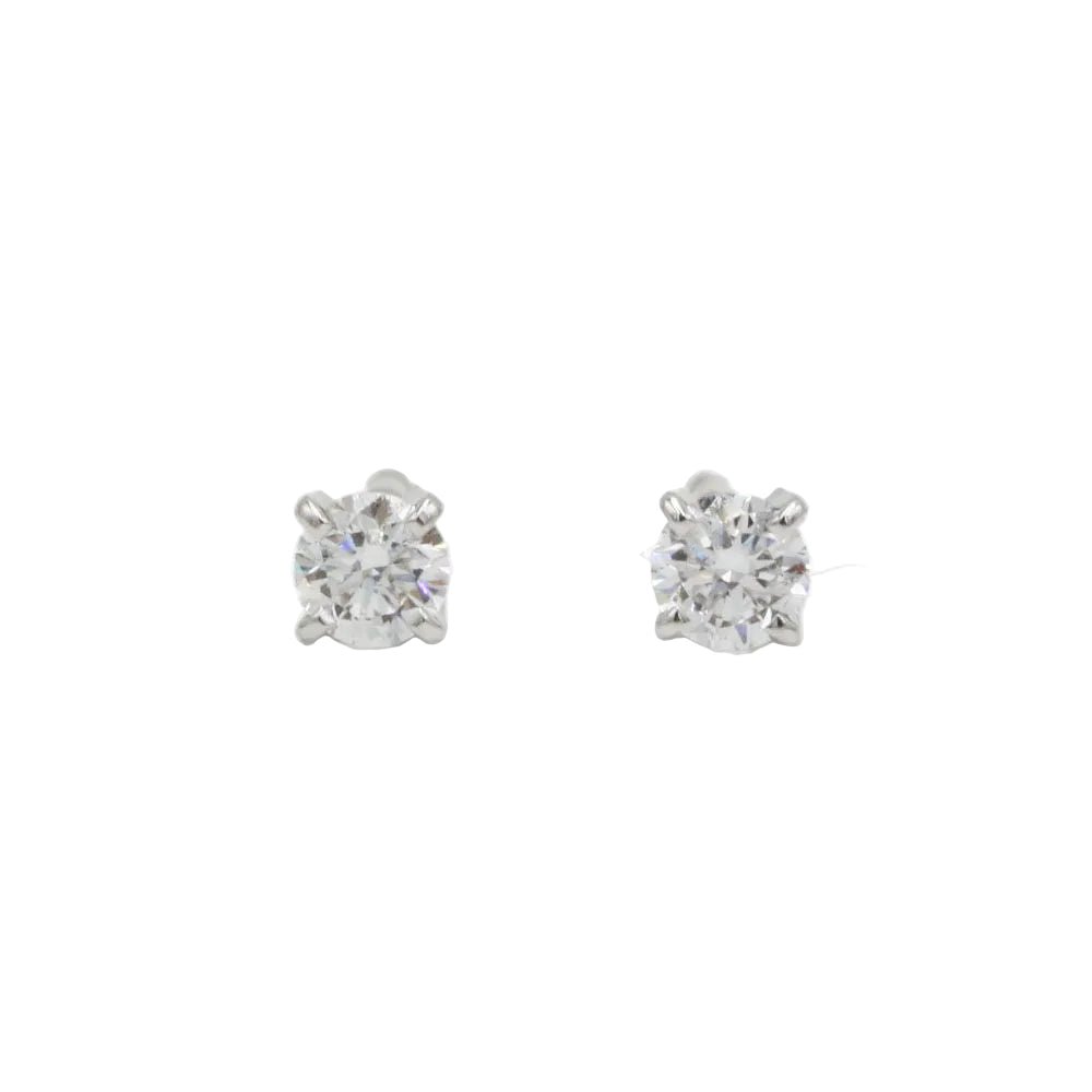Boucles d'oreilles Puces MAUBOUSSIN "Mon premier pas d'amour" en or blanc et diamants - Castafiore