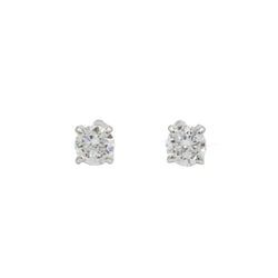 Boucles d'oreilles Puces MAUBOUSSIN "Mon premier pas d'amour" en or blanc et diamants - Castafiore