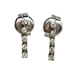 Boucles d’oreilles Puces MAUBOUSSIN "Trois grains d'amour" en or blanc et diamants - Castafiore