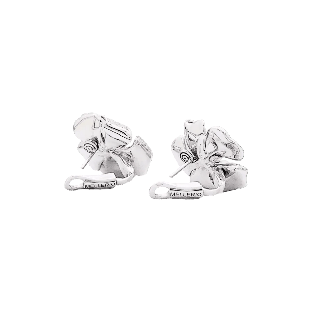Boucles d'oreilles Puces MELLERIO en or blanc, tourmalines, et diamants - Castafiore