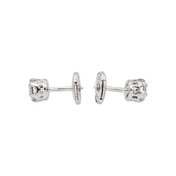 Boucles d'oreilles Puces Or blanc Diamant - Castafiore
