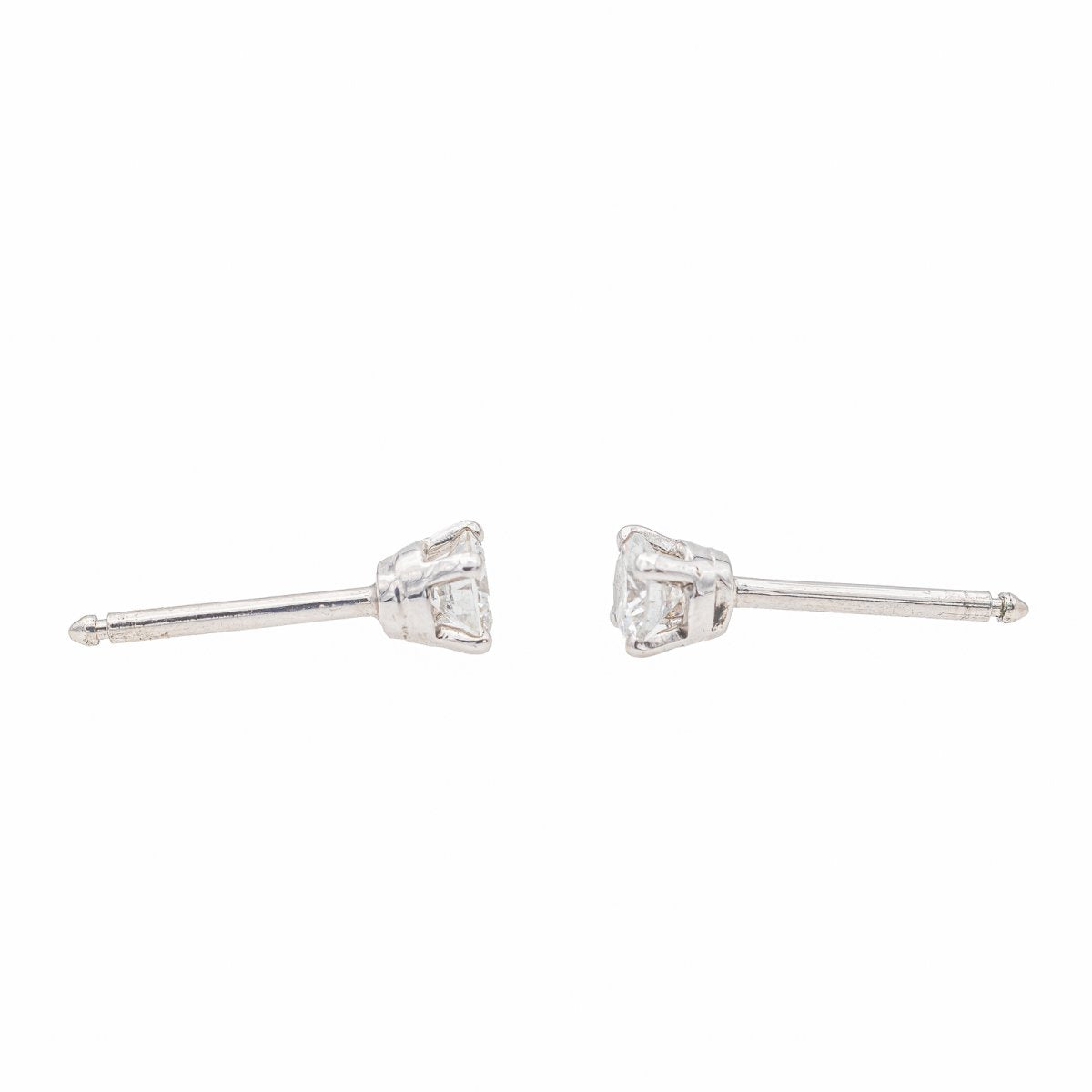 Boucles d'oreilles Puces Or blanc Diamant - Castafiore