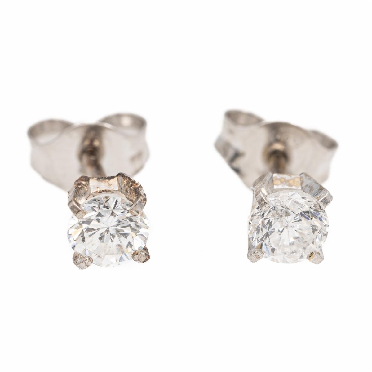 Boucles d'oreilles puces Or blanc Diamant - Castafiore