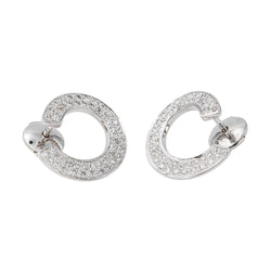 Boucles d'oreilles Puces Or blanc Diamant - Castafiore
