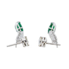 Boucles d'oreilles Puces Or blanc Emeraude - Castafiore