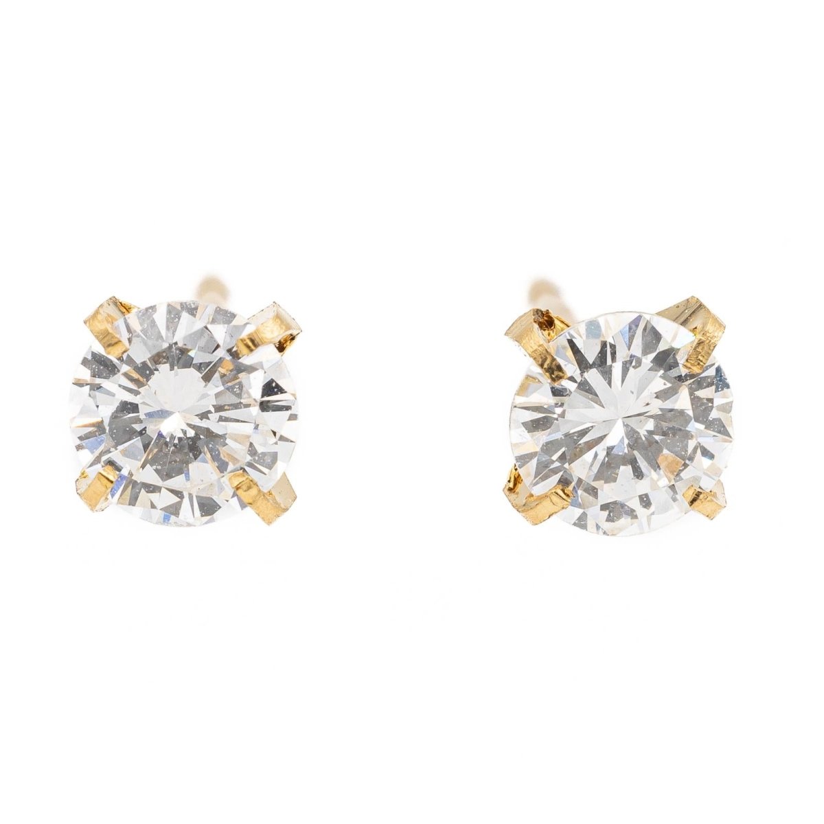 Boucles d'oreilles puces Or jaune Diamant - Castafiore