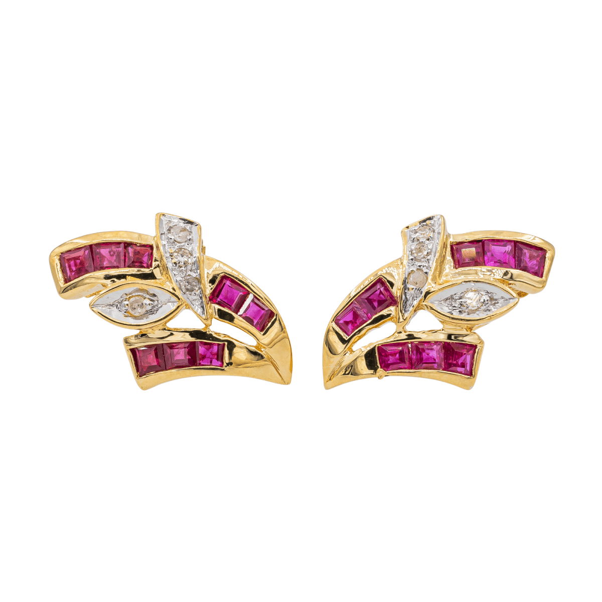 Boucles d'oreilles Puces Or jaune Diamant - Castafiore