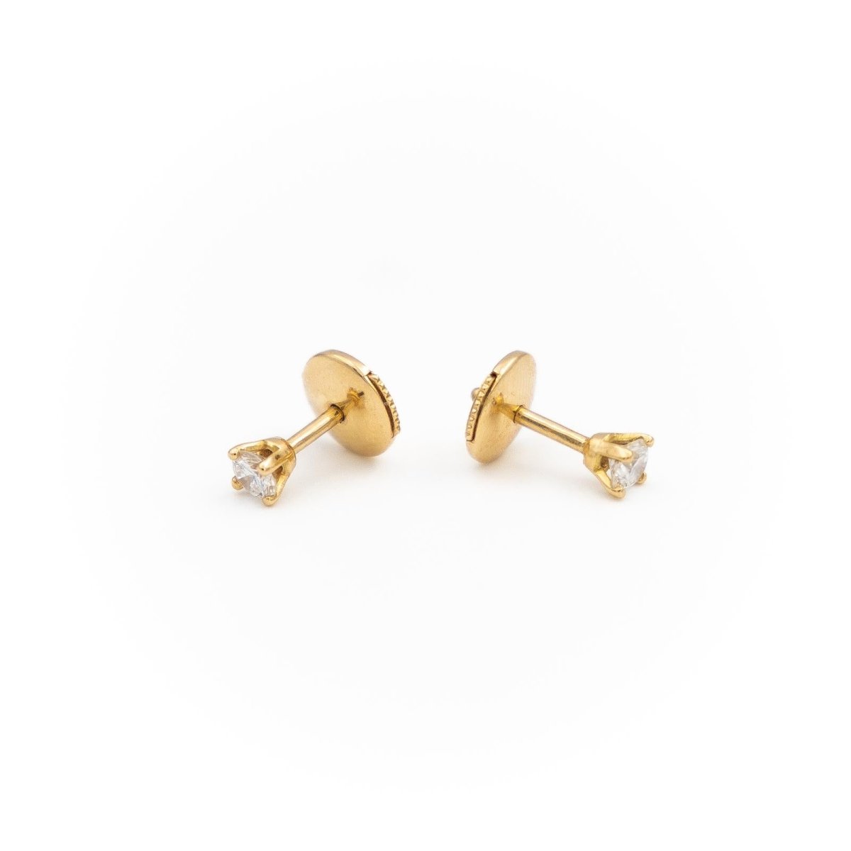 Boucles d'oreilles Puces Or jaune Diamant - Castafiore