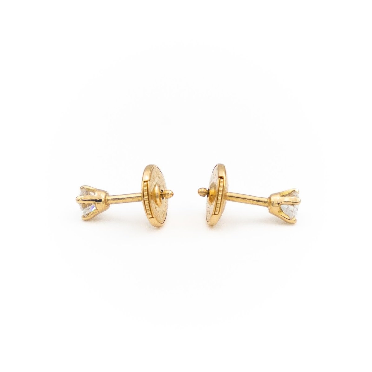 Boucles d'oreilles Puces Or jaune Diamant - Castafiore