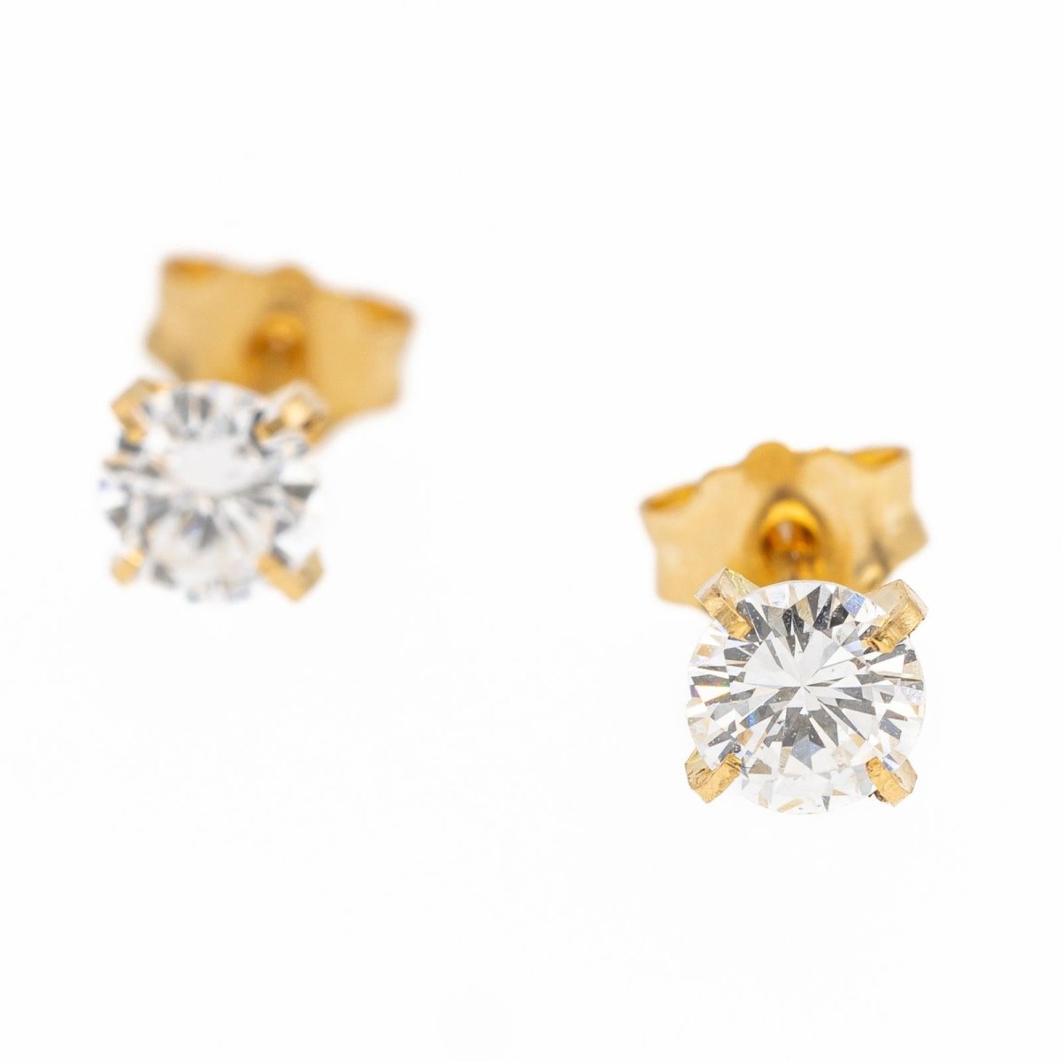 Boucles d'oreilles puces Or jaune Diamant - Castafiore