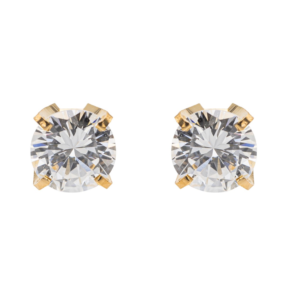 Boucles d'oreilles Puces Or jaune Diamant - Castafiore