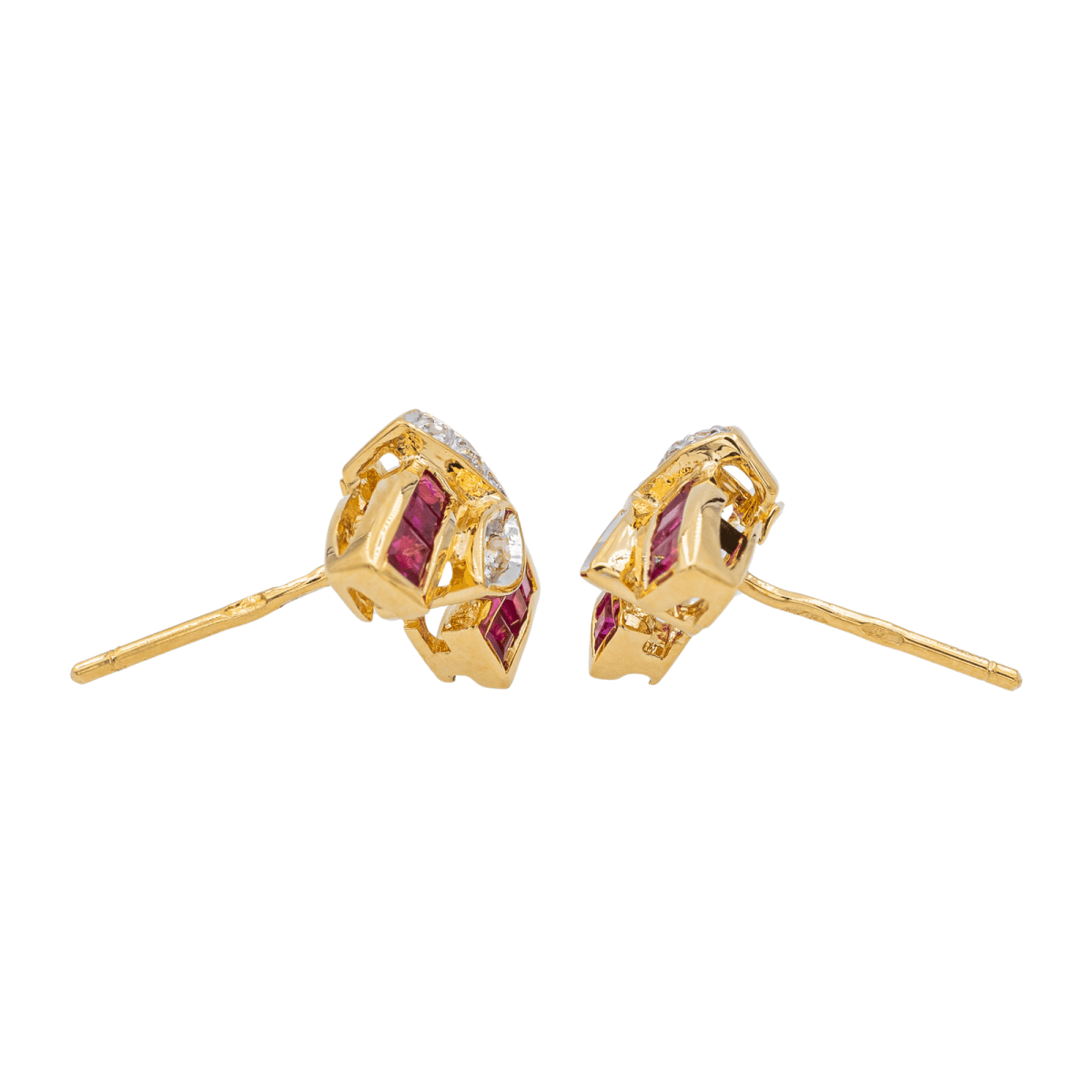 Boucles d'oreilles Puces Or jaune Diamant - Castafiore