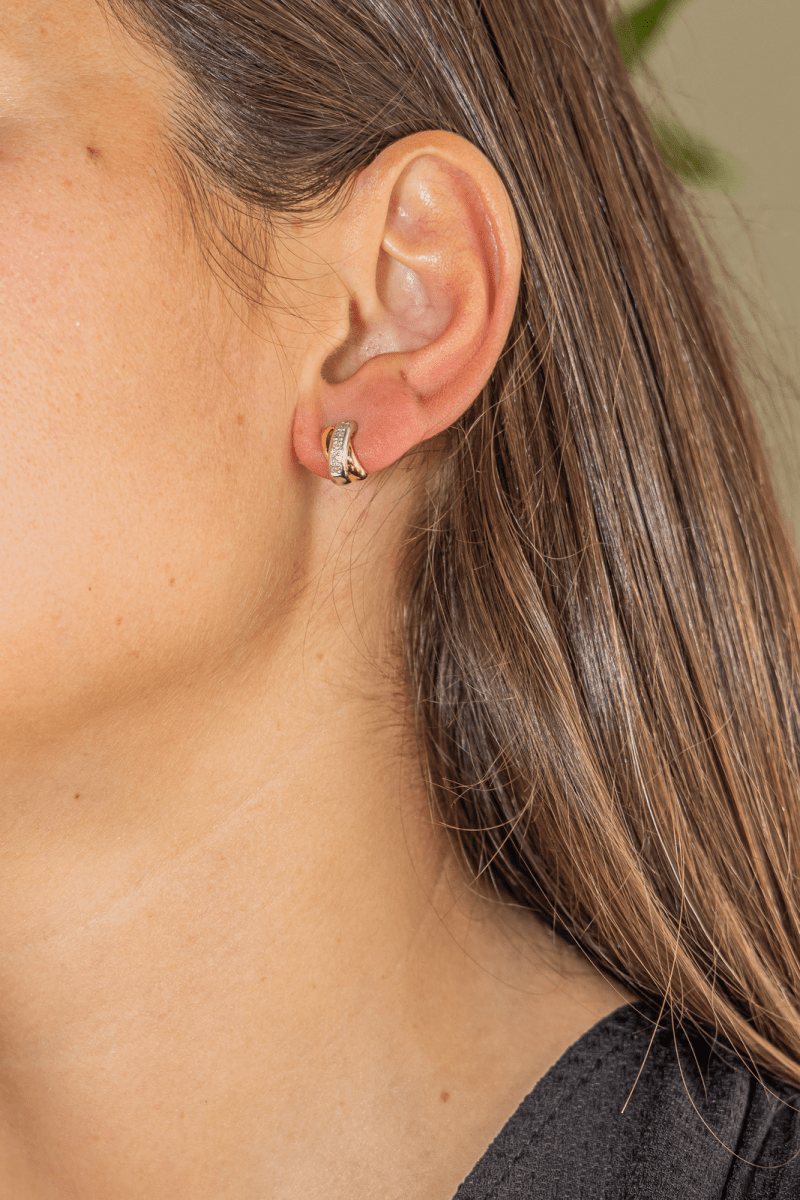 Boucles d'oreilles Puces Or jaune Diamant - Castafiore