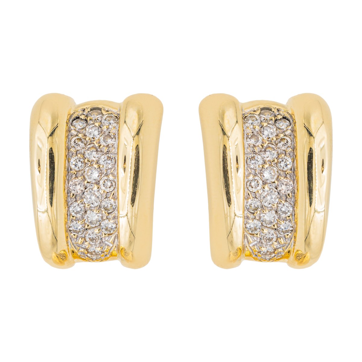 Boucles d'oreilles Puces Or jaune Diamant - Castafiore