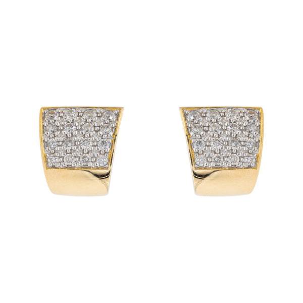 Boucles D'oreilles Puce Carré Diamant Cz - Or Gris 18K, 5mm, Neuf Avec étiquettes, Femme