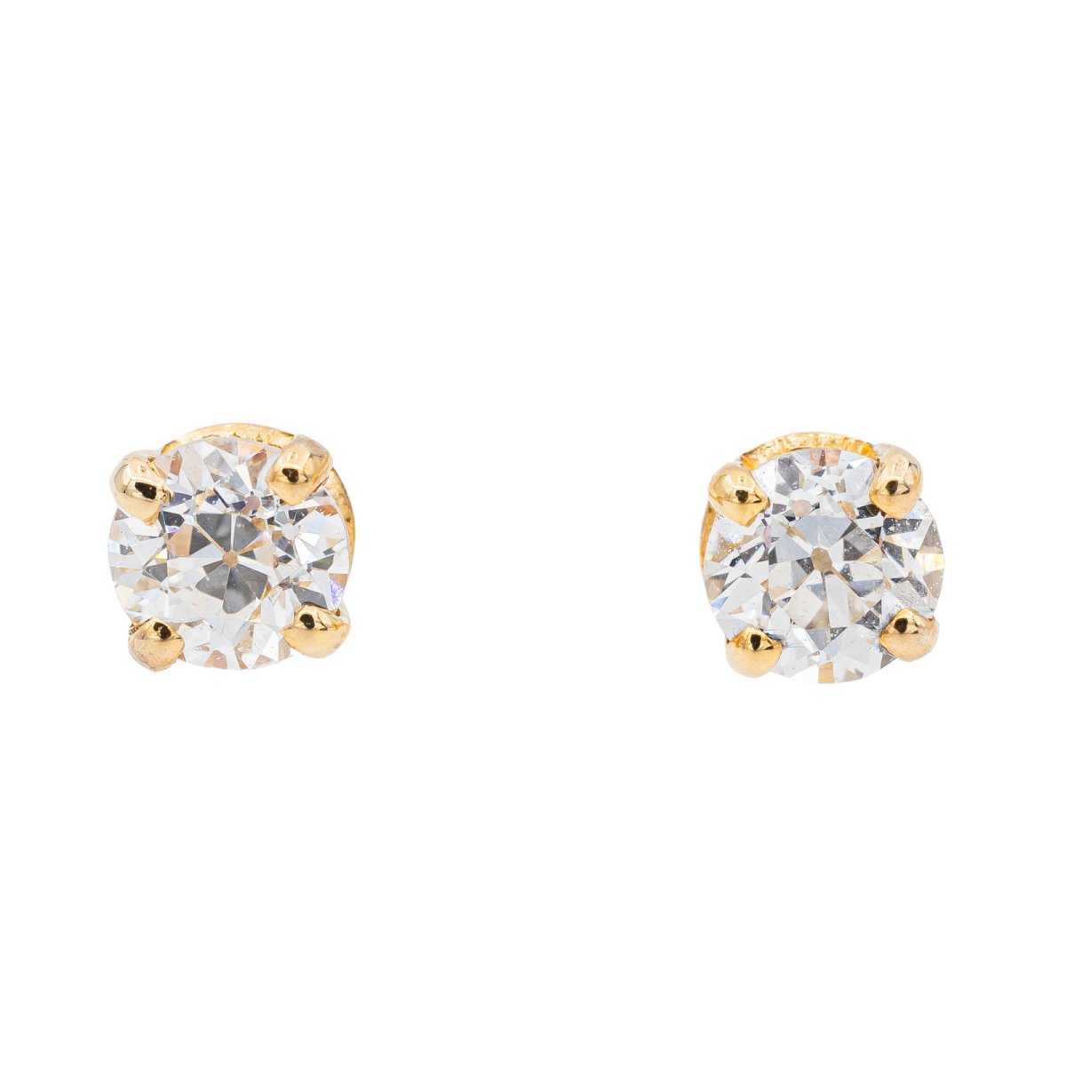 Boucles d'oreilles Puces Or jaune Diamant - Castafiore