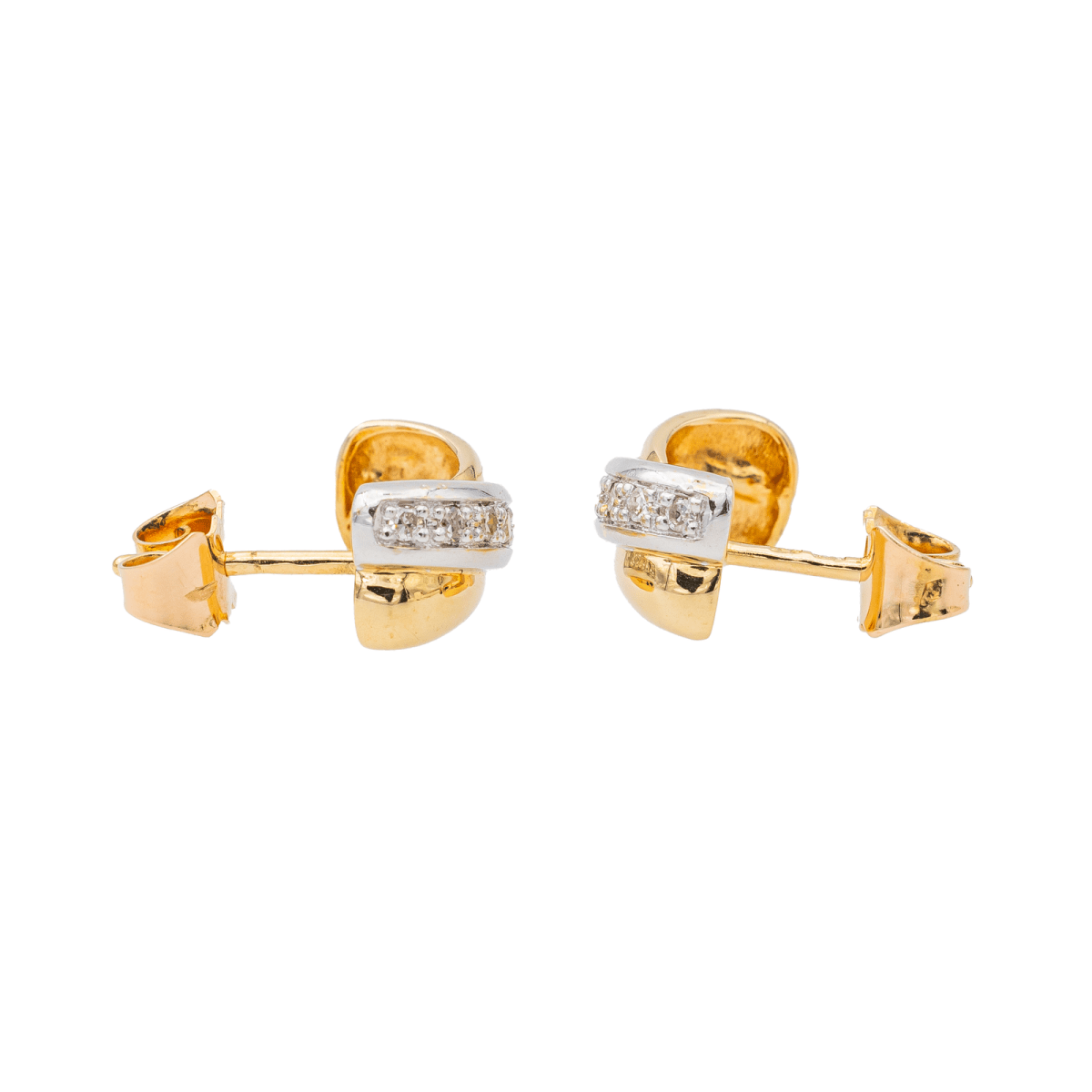 Boucles d'oreilles Puces Or jaune Diamant - Castafiore