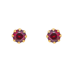 Boucles d'oreilles Puces Or jaune Rubis - Castafiore