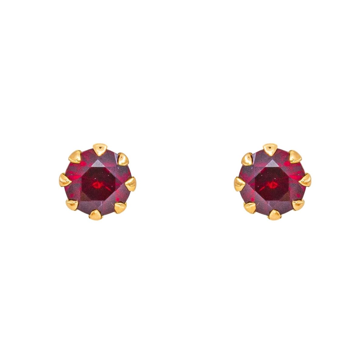 Boucles d'oreilles Puces Or jaune Rubis - Castafiore