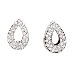 Boucles d'oreilles Puces PIAGET en or blanc et diamants - Castafiore