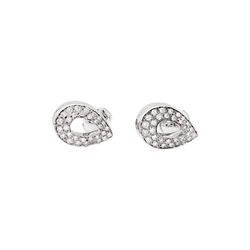 Boucles d'oreilles Puces PIAGET en or blanc et diamants - Castafiore