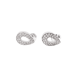 Boucles d'oreilles Puces PIAGET en or blanc et diamants - Castafiore