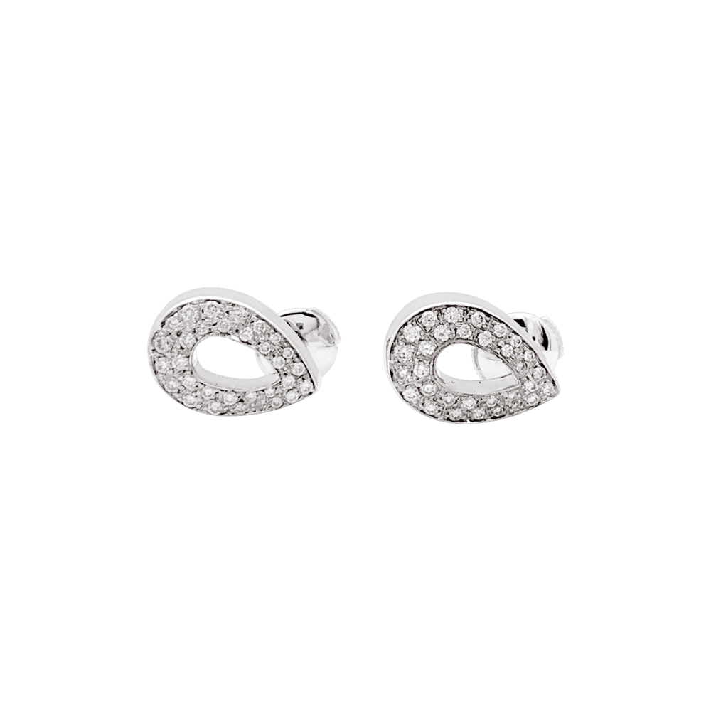 Boucles d'oreilles Puces PIAGET en or blanc et diamants - Castafiore