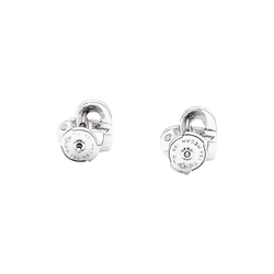 Boucles d'oreilles Puces POIRAY "Coeur Entrelacé" en or blanc - Castafiore