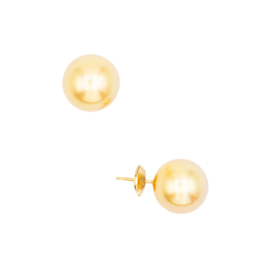 Boucles d'oreilles Puces TASAKI en or jaune et perles - Castafiore