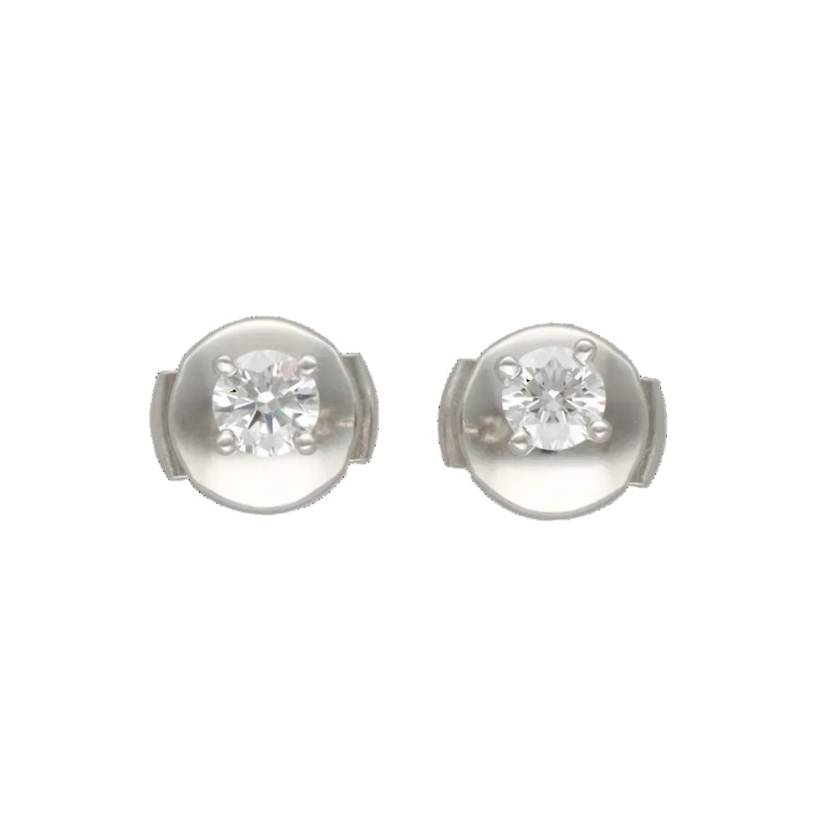 Boucles d'oreilles Puces TIFFANY & CO. en platine et diamants - Castafiore