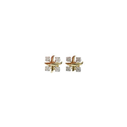 Boucles d'oreilles Puces TIFFANY & CO. "Sixteen Stone" en or jaune, platine et diamants - Castafiore