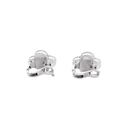 Boucles d'oreilles Puces VAN CLEEF & ARPELS "Vintage Alhambra" en or blanc - Castafiore