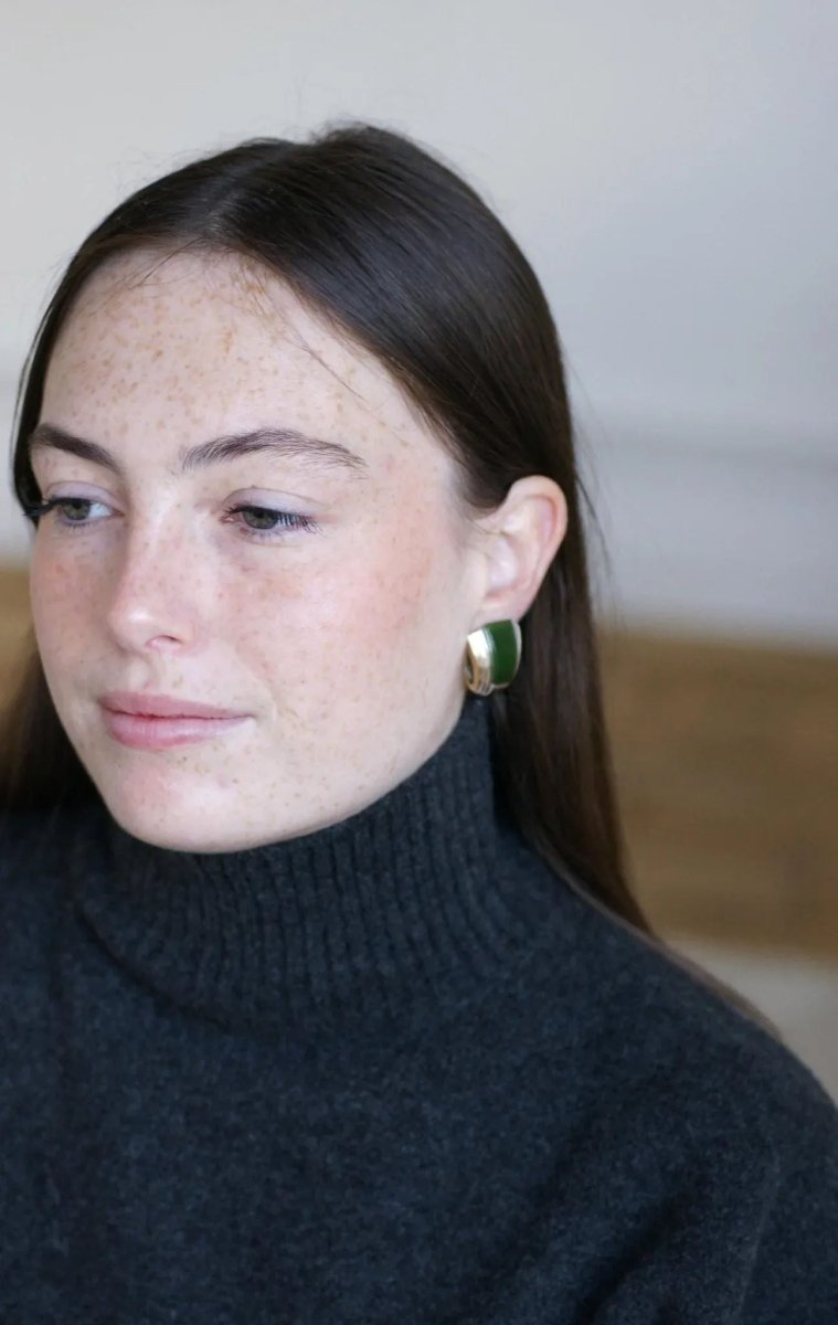 Boucles d'Oreilles Puiforcat par André Vassort Jade sur Or et Argent - Castafiore