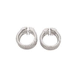 Boucles d'oreilles Repossi "Ophydienne", or blanc, diamants. - Castafiore