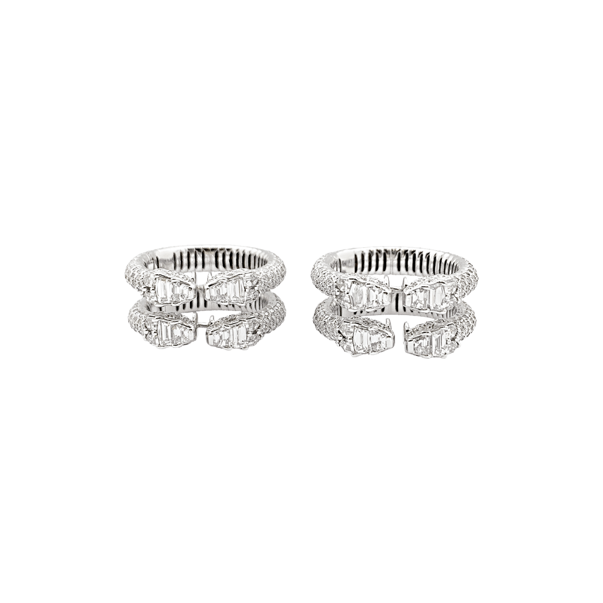 Boucles d'oreilles Repossi "Ophydienne", or blanc, diamants. - Castafiore
