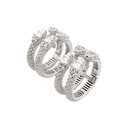 Boucles d'oreilles Repossi "Ophydienne", or blanc, diamants. - Castafiore