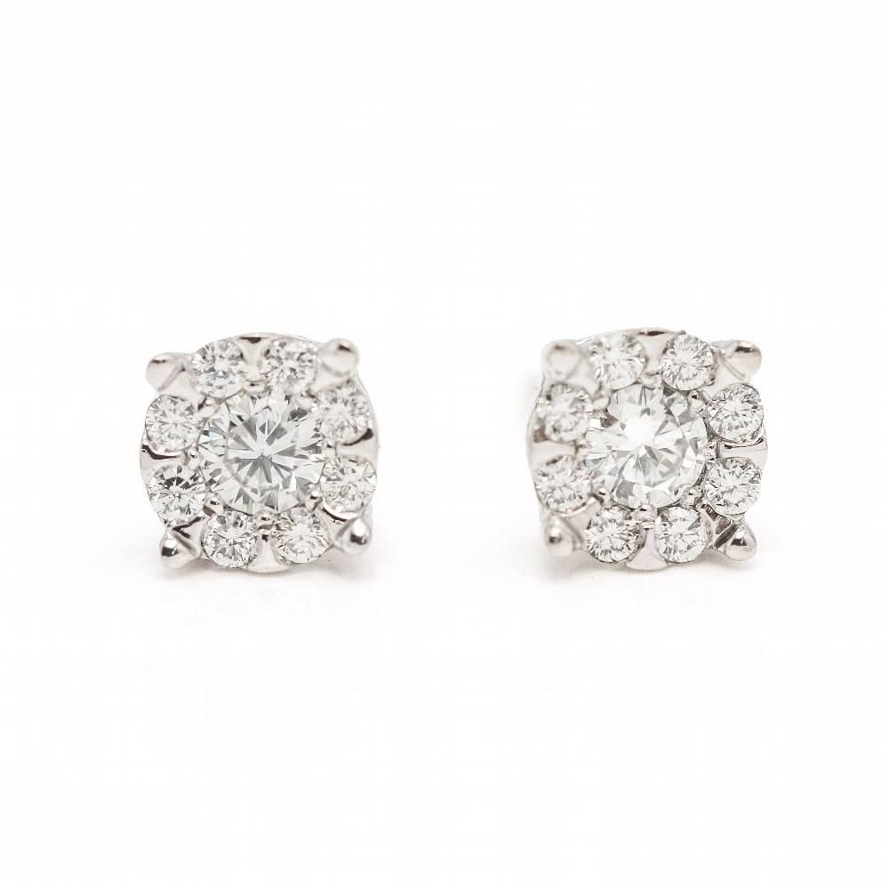 Boucles d'oreilles Rosette en or et diamants - Castafiore