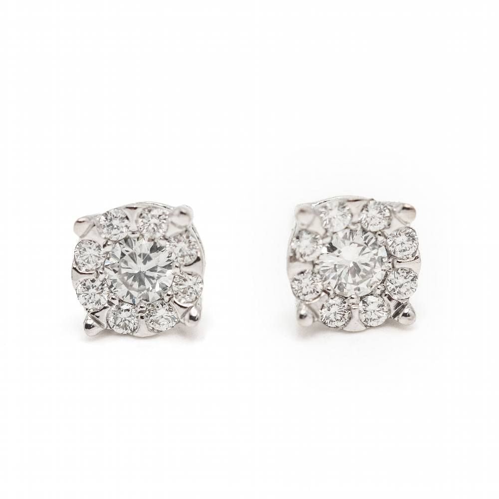 Boucles d'oreilles Rosette en or et diamants - Castafiore