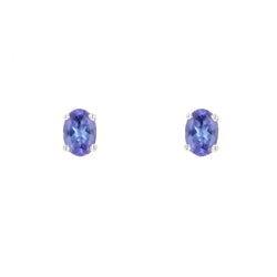 Boucles d'oreilles Tanzanites en or blanc - Castafiore
