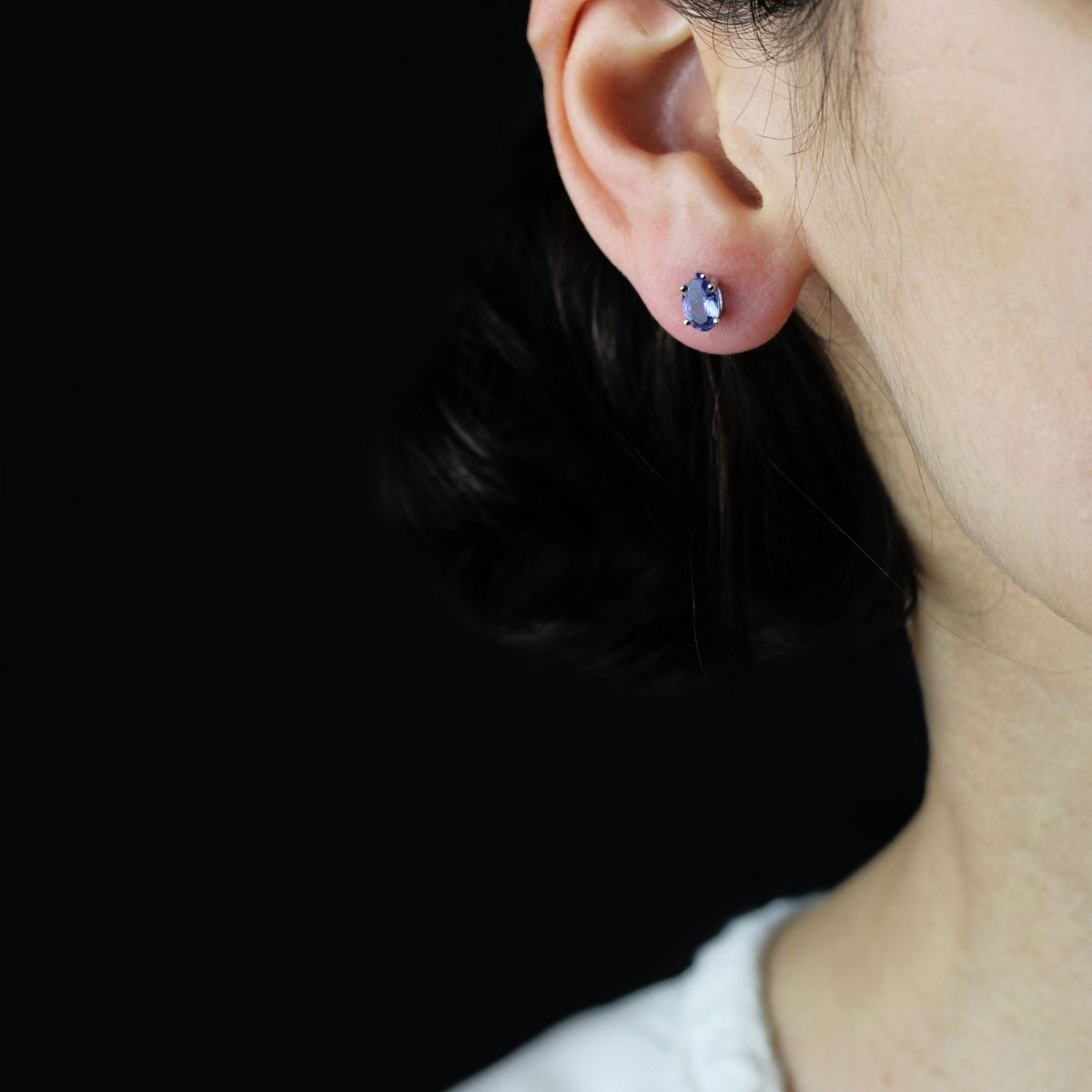 Boucles d'oreilles Tanzanites en or blanc - Castafiore