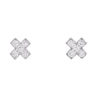 Boucles d'oreilles TIFFANY & CO., "Croix" en platine et diamants - Castafiore