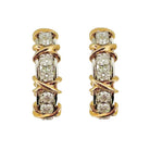 Boucles d'oreilles Tiffany & Co en or jaune, or blanc et diamant - Castafiore