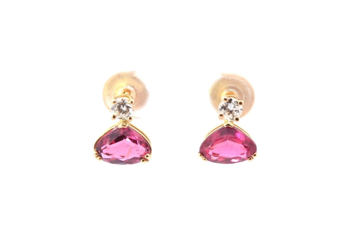 Boucles d'oreilles tourmaline et diamants - Castafiore