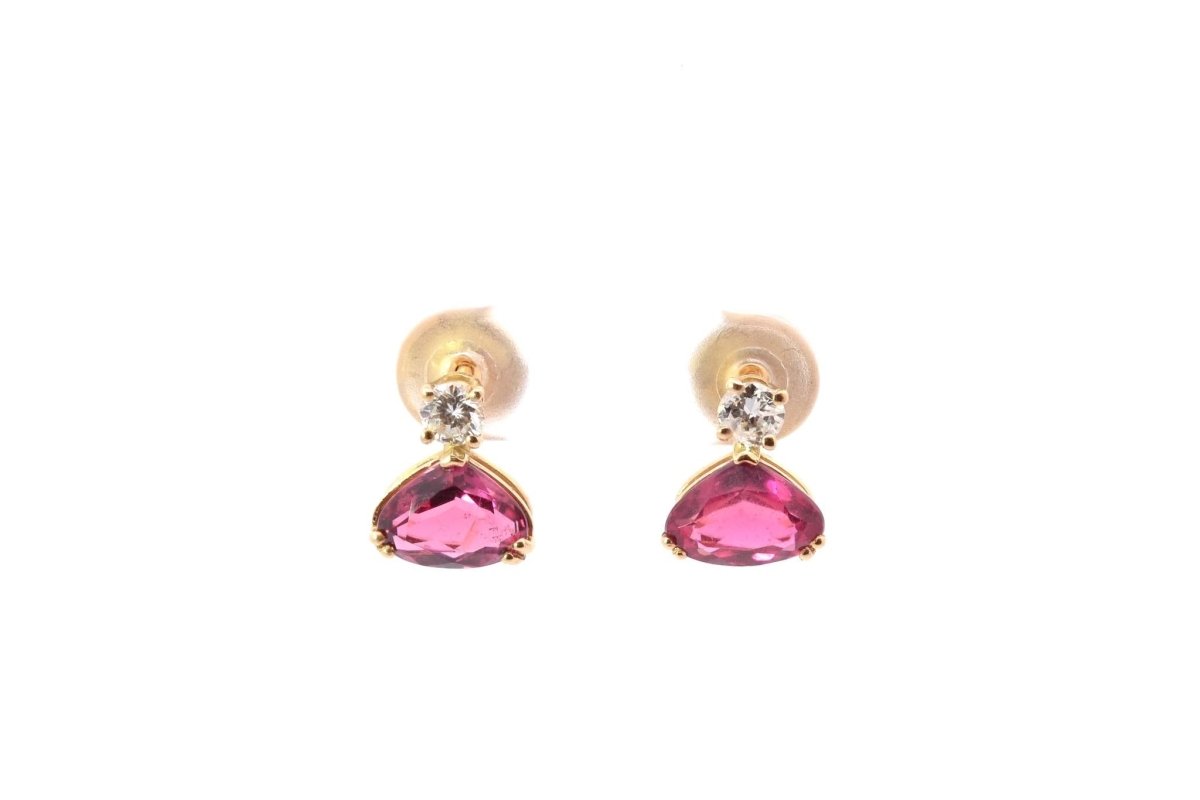 Boucles d'oreilles tourmaline et diamants - Castafiore