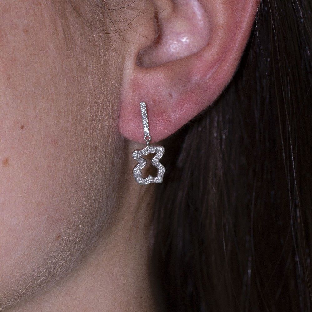 Boucles d'oreilles TOUS en or blanc et diamants - Castafiore