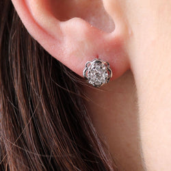 Boucles d'oreilles transformables en or blanc et diamants - Castafiore