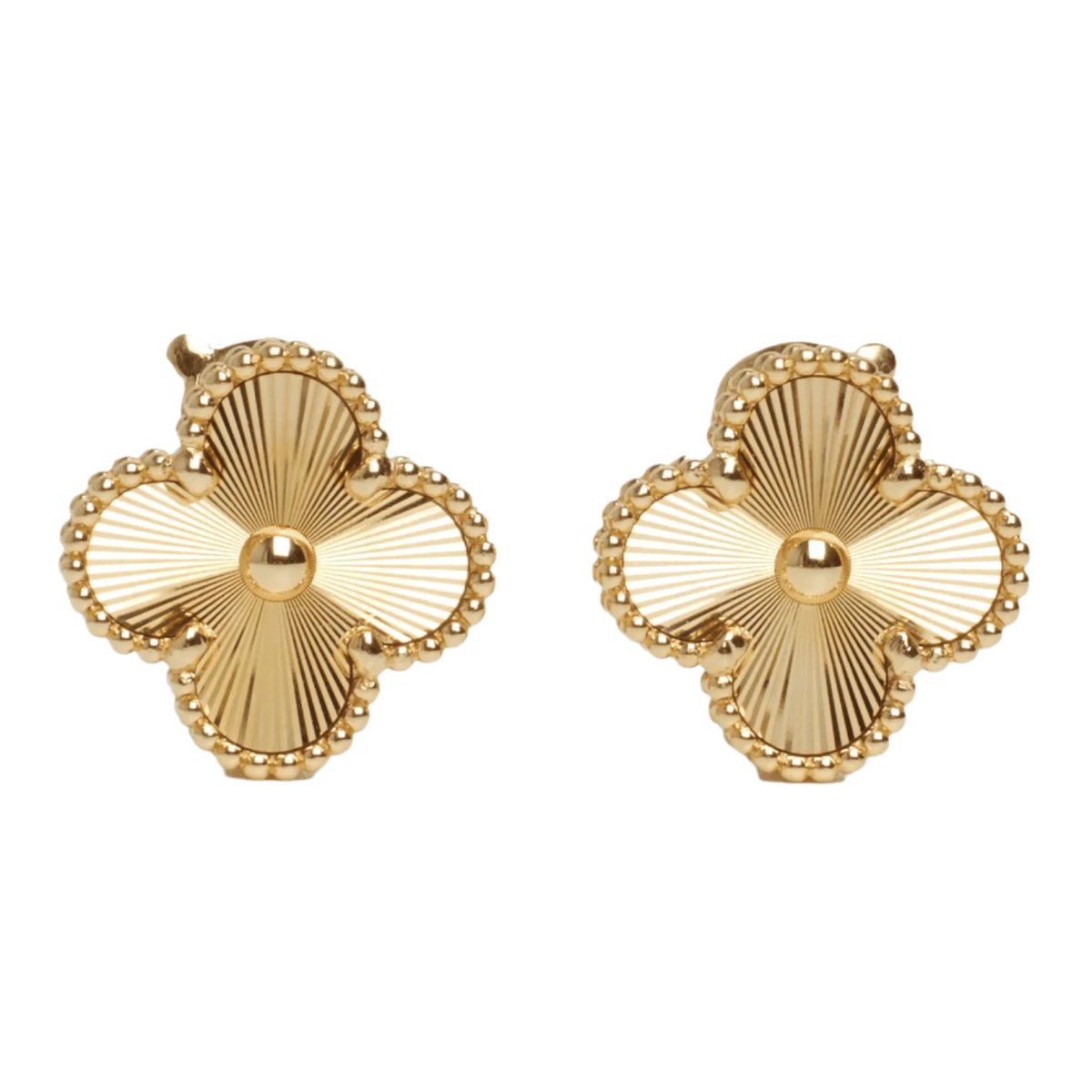 Boucles d’oreilles VAN CLEEF & ARPELS "Alhambra Guilloché" en or jaune - Castafiore