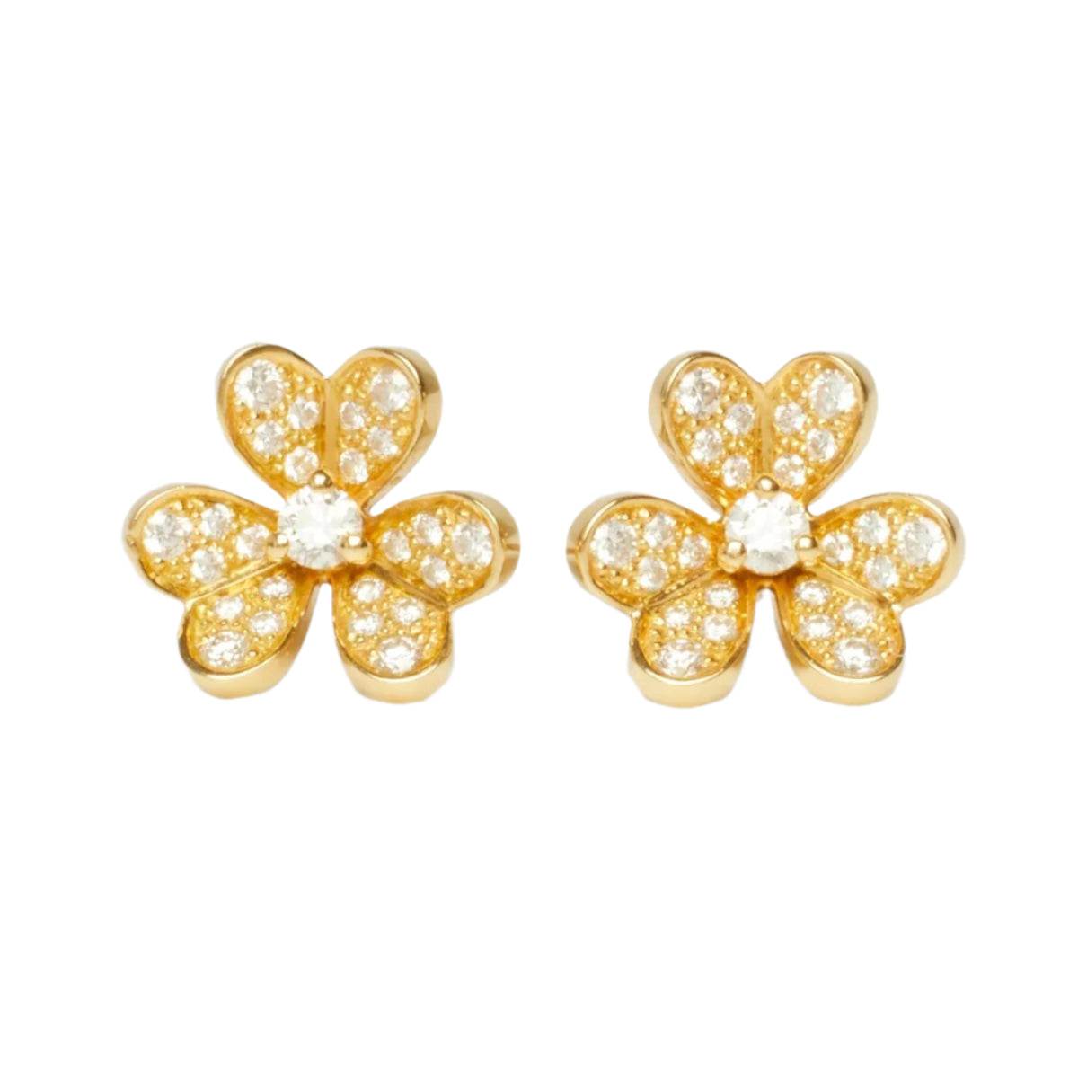 Boucles d’oreilles Van Cleef & Arpels Frivole en or jaune et diamants - Castafiore
